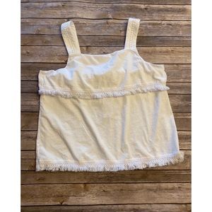 White Fringe Tank